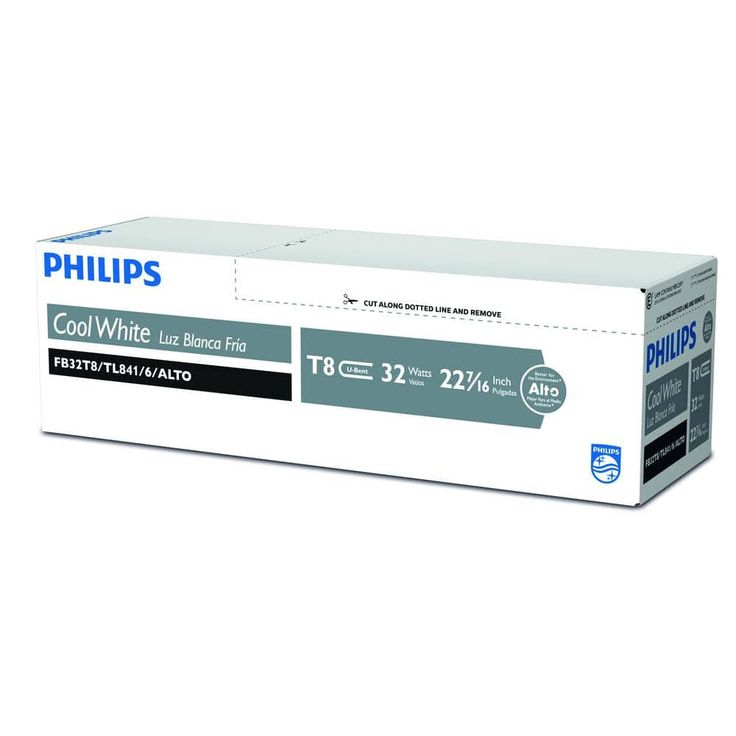Philips U-Bent 32-Watt (4100K) ALTO Linear T8 Fluorescent Tube Light Bulb, Cool White (10-Pack)