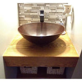 SINKOLOGY Maxwell 18 in. Solid Copper Bathroom Vessel Sink in Aged Copper