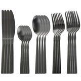Cravat 20-Piece Matte Black Flatware Utensil Set, 18/10 Stainless Steel Silverware Metal (Service for 4)
