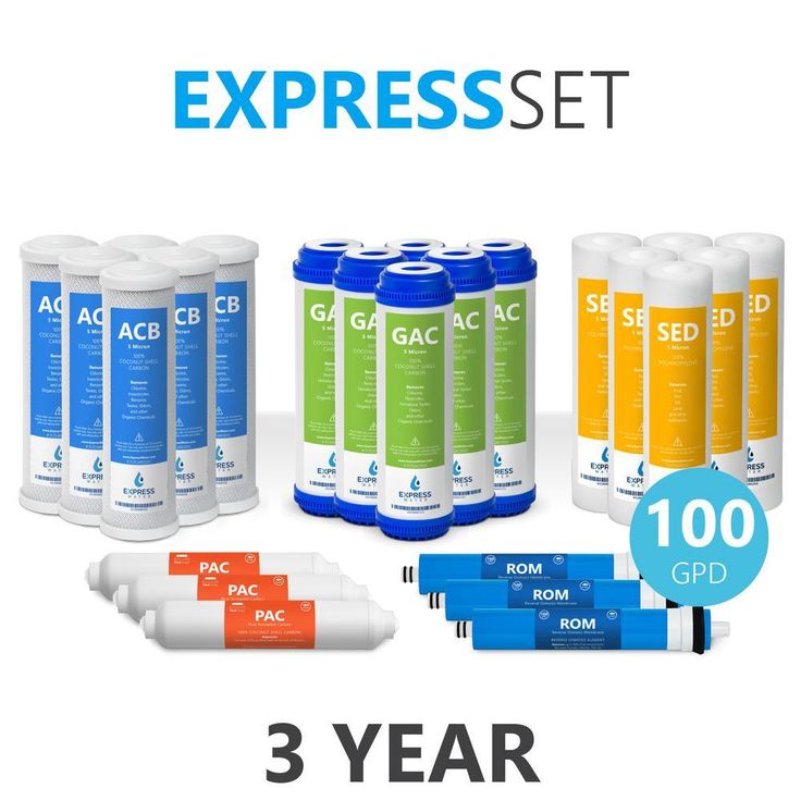 Express Water – 3 Year Reverse Osmosis System Replacement Filter Set – 24 Filters with 100 GPD RO Membrane – 10 in Size