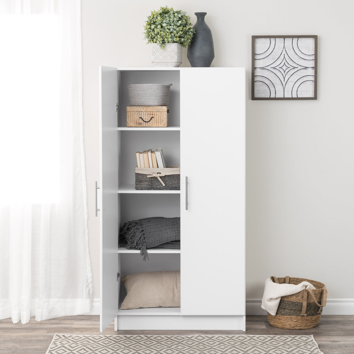 Prepac Elite 32-in W x 65-in H Wood Composite White Freestanding Utility Storage Cabinet