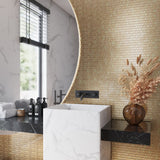 Apollo Tile Majeste Shimmer Gold 11-1/2-in x 11-3/4-in Glossy Glass Mixed Pattern Floor and Wall Tile (9.47-sq. ft/ Carton)