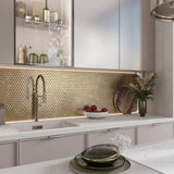 Apollo Tile Majeste Shimmer Gold 12-in x 12-in Glossy Glass Floor and Wall Tile (10.34-sq. ft/ Carton)