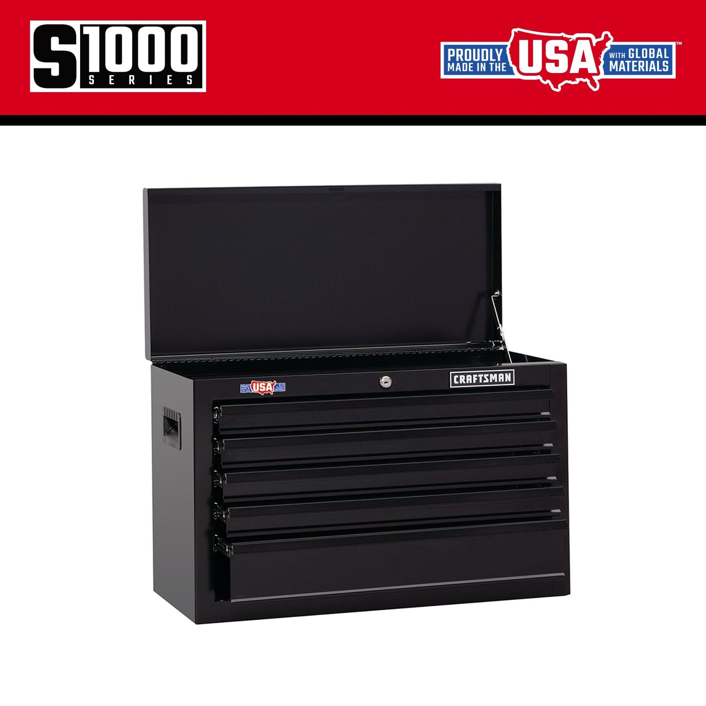 CRAFTSMAN 1000 Series 26-in W x 17.25-in H x 12-in D 5-Drawer Steel Tool Chest, Black