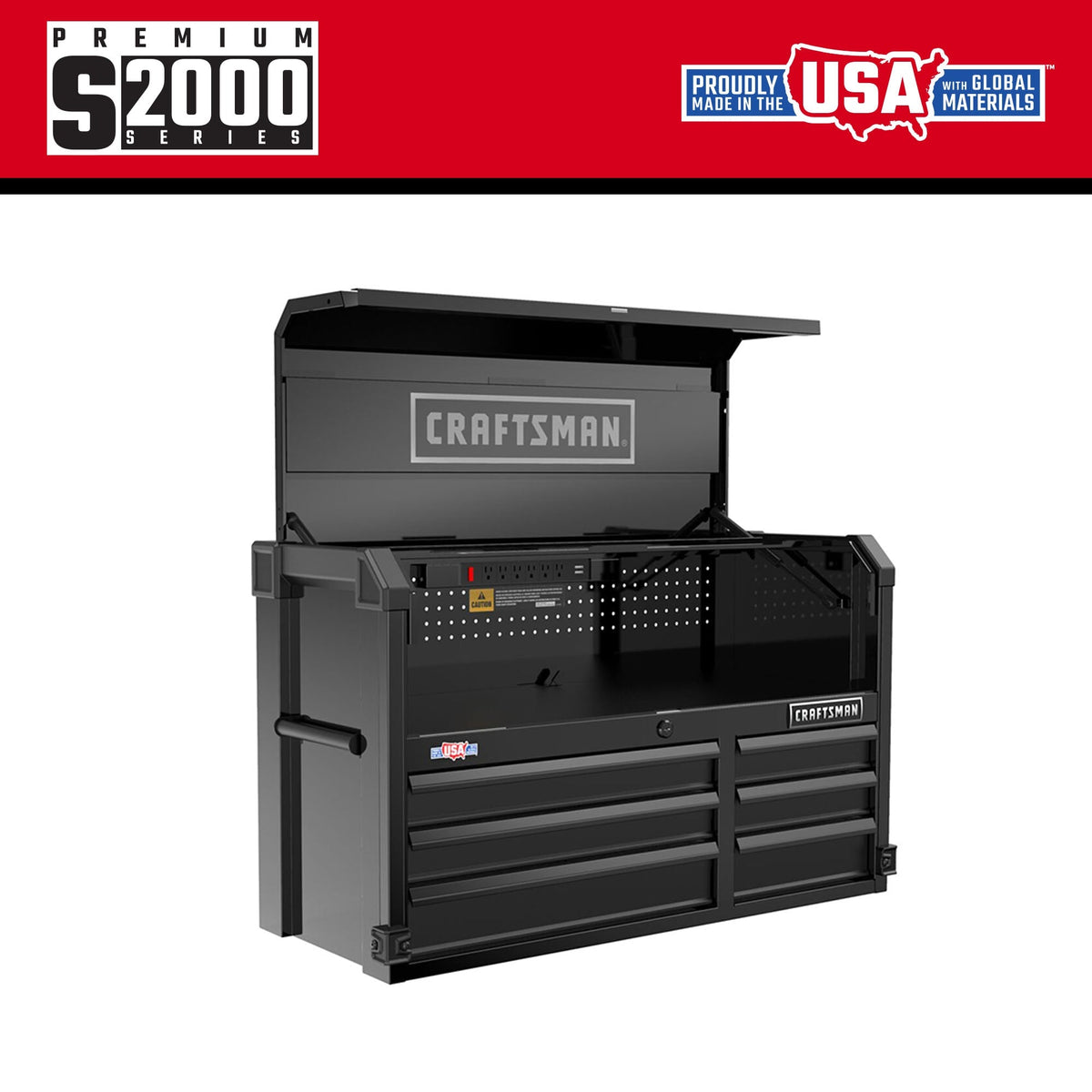 CRAFTSMAN Premium 2000 Series 6-Drawer Steel Tool Chest, Black