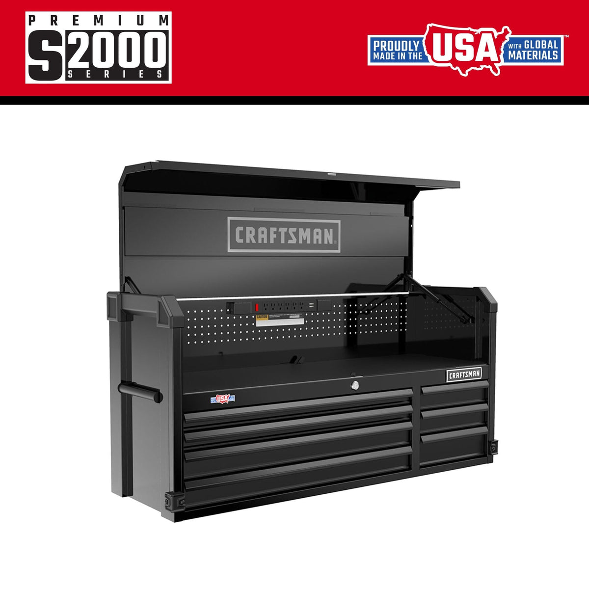 CRAFTSMAN Premium 2000 Series 7-Drawer Steel Tool Chest, Black