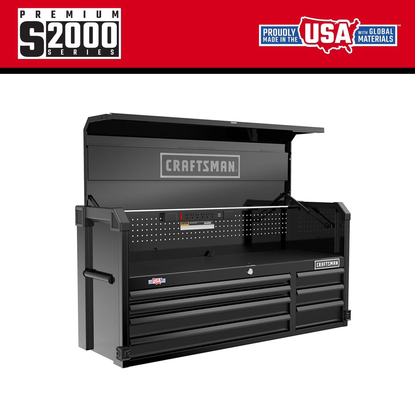 CRAFTSMAN Premium 2000 Series 7-Drawer Steel Tool Chest, Black