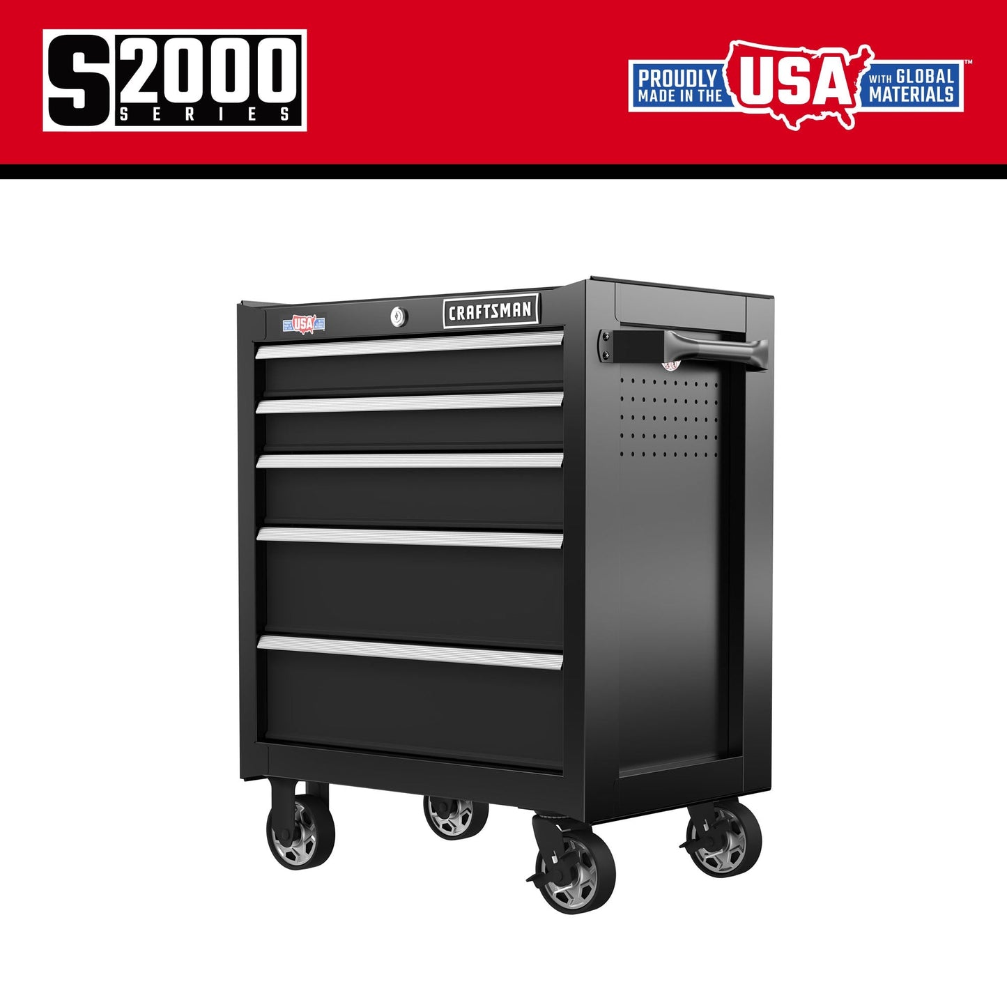 CRAFTSMAN 2000 Series 5-Drawer Steel Rolling Tool Cabinet, Black
