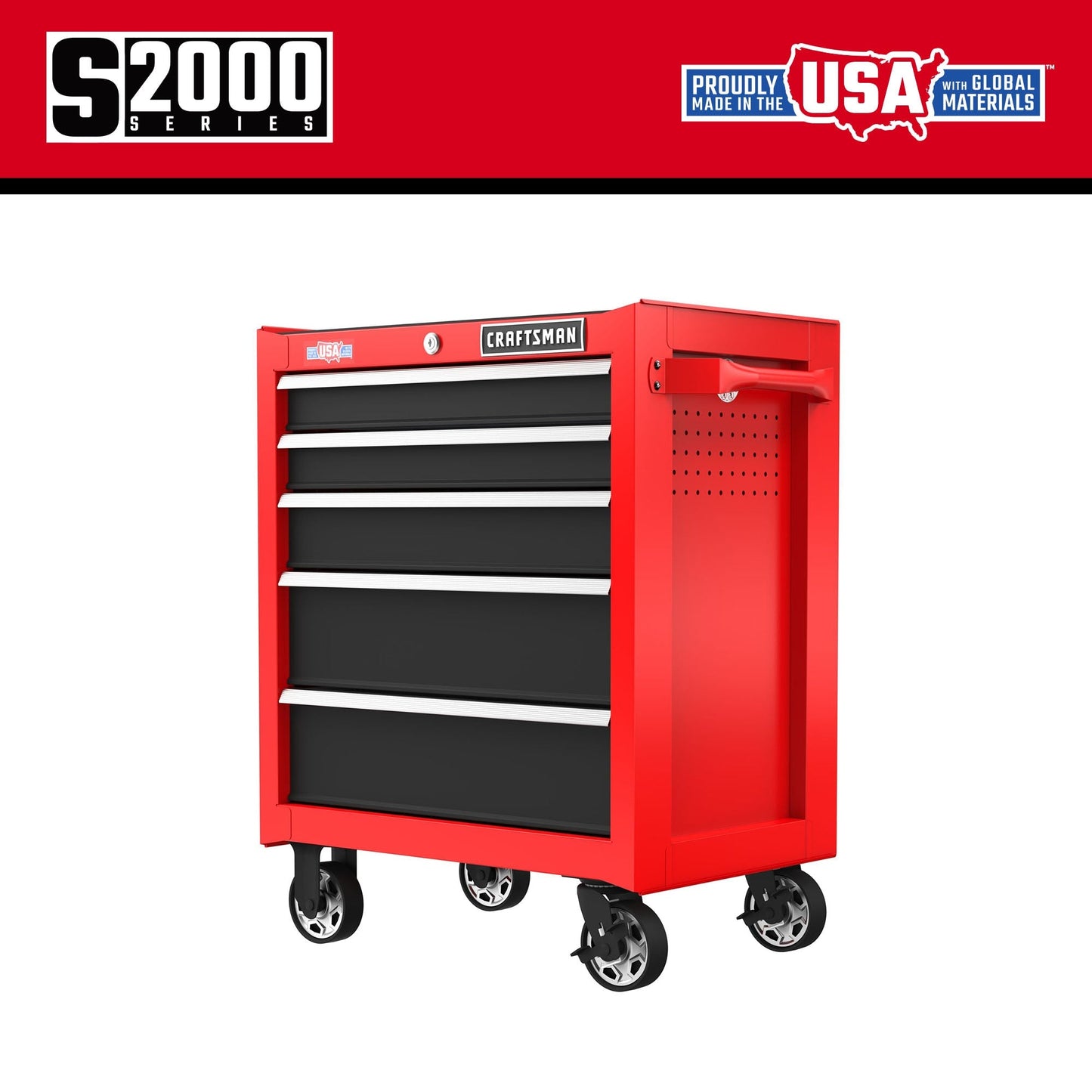 CRAFTSMAN 2000 Series 5-Drawer Steel Rolling Tool Cabinet, Red