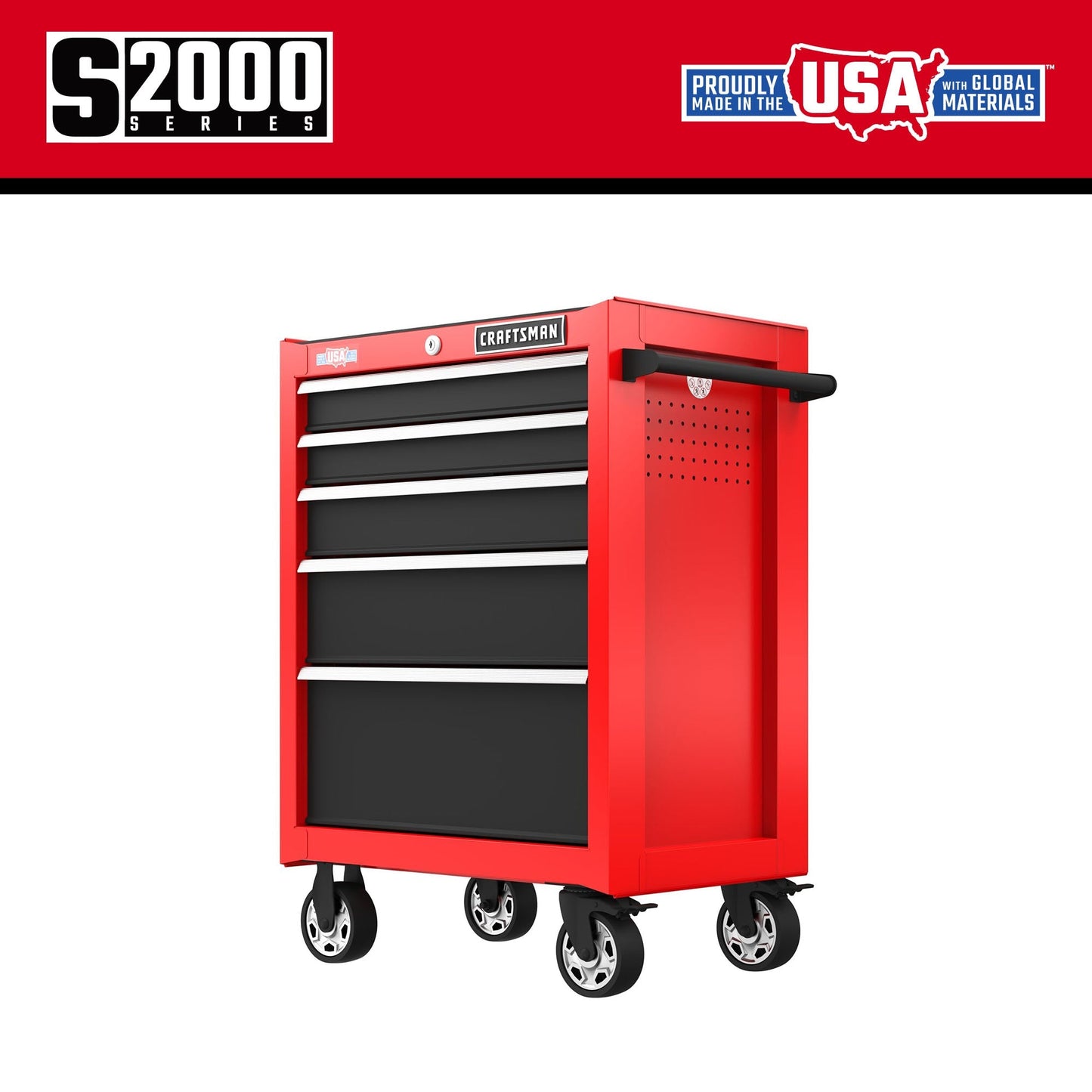 CRAFTSMAN 2000 Series 5-Drawer Steel Rolling Tool Cabinet, Red