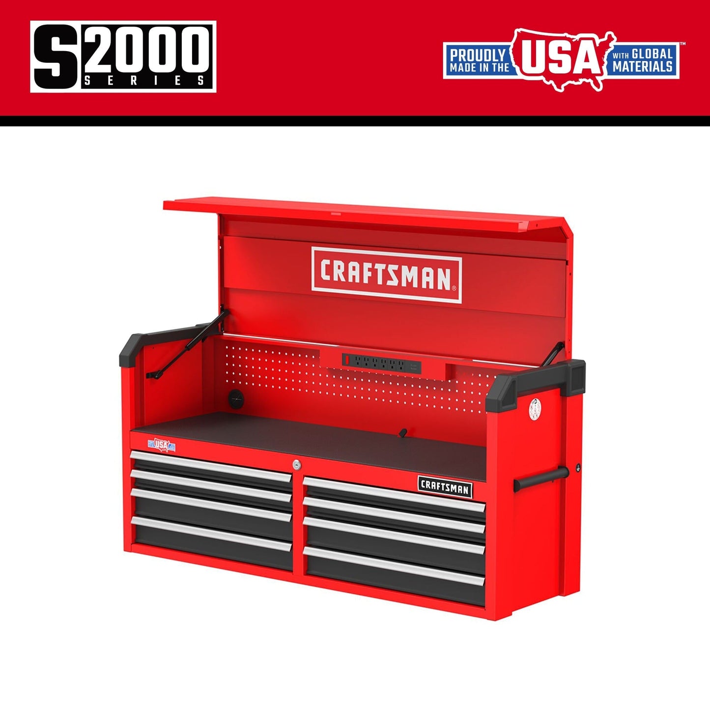 CRAFTSMAN 2000 Series 8-Drawer Steel Tool Chest, Red