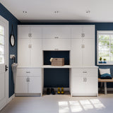 Hugo&Borg Lasalle 36-in W x 34.5-in H x 24-in D Bright White Slab 4-Drawer Base Fully Assembled Cabinet (Flat Panel Style)