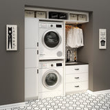 Hugo&Borg Lasalle 36-in W x 34.5-in H x 24-in D Bright White Slab 6-Drawer Base Fully Assembled Cabinet (Flat Panel Style)