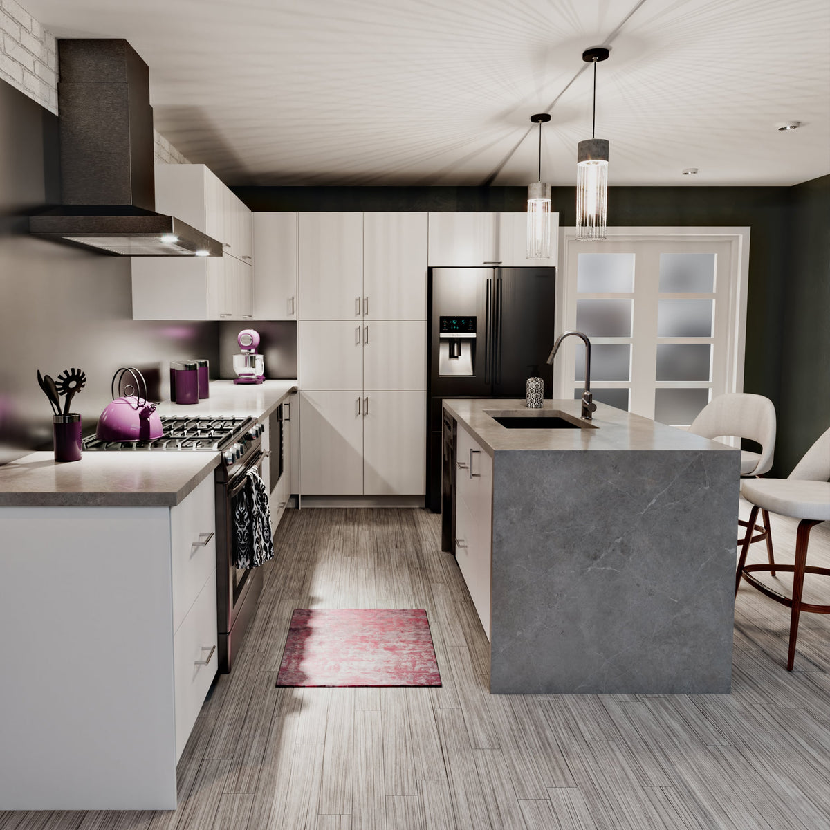 Hugo&Borg Lasalle 24-in W x 34.5-in H x 14-in D Bright White Slab 6-Drawer Base Fully Assembled Cabinet (Flat Panel Style)