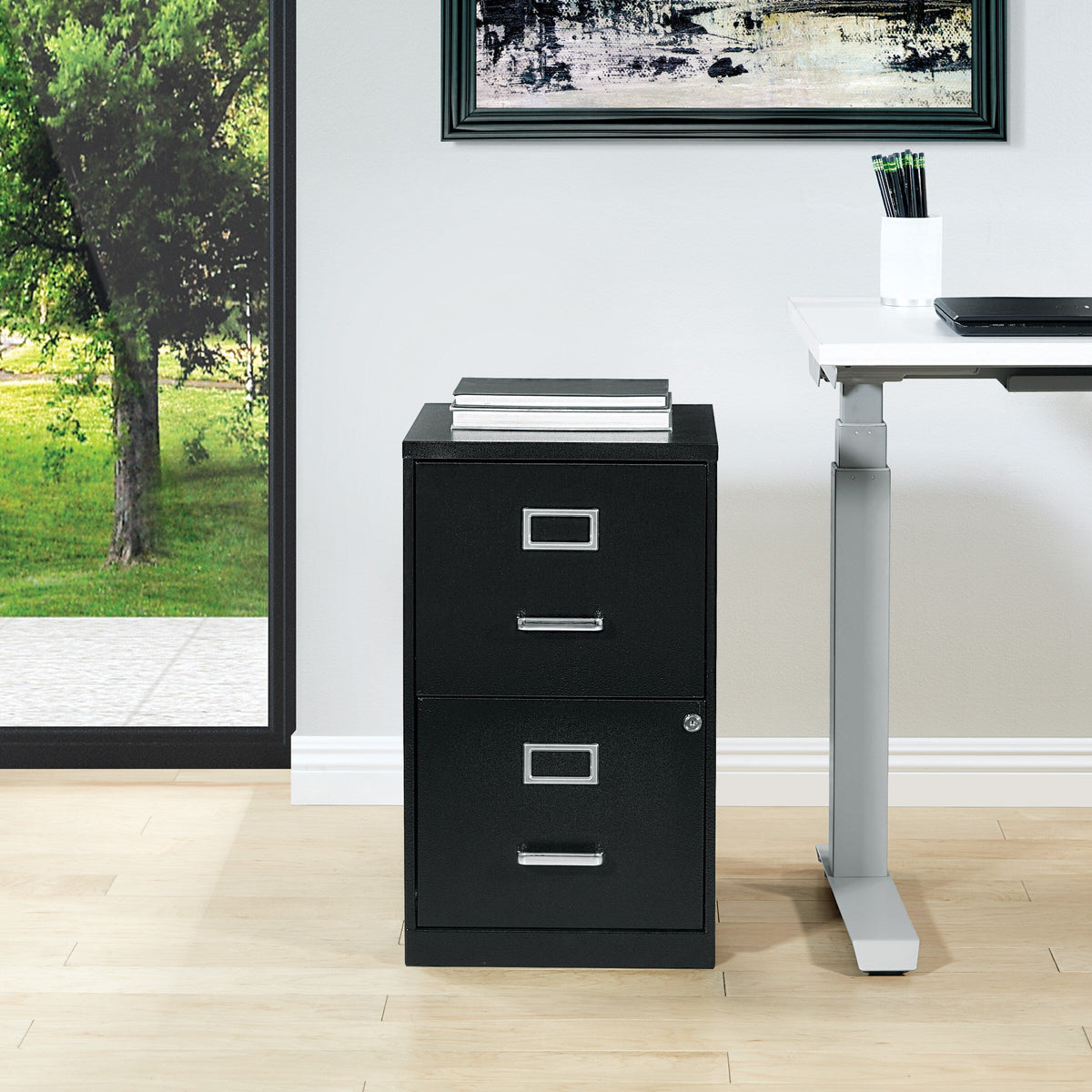 Office Star Products Metal Black 2-Drawer 14.25-in File Cabinet