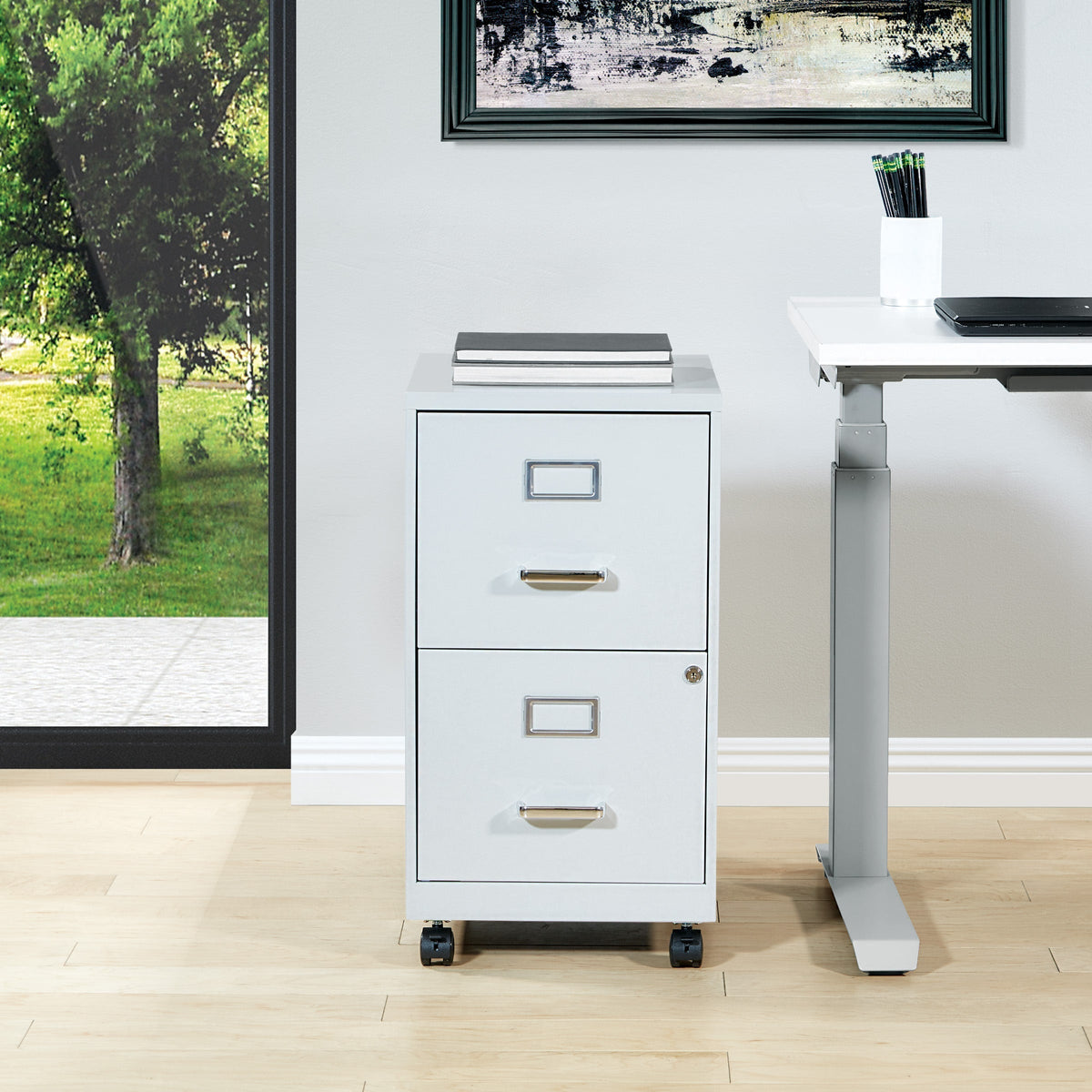 Office Star Products Metal Grey 2-Drawer 14.25-in File Cabinet