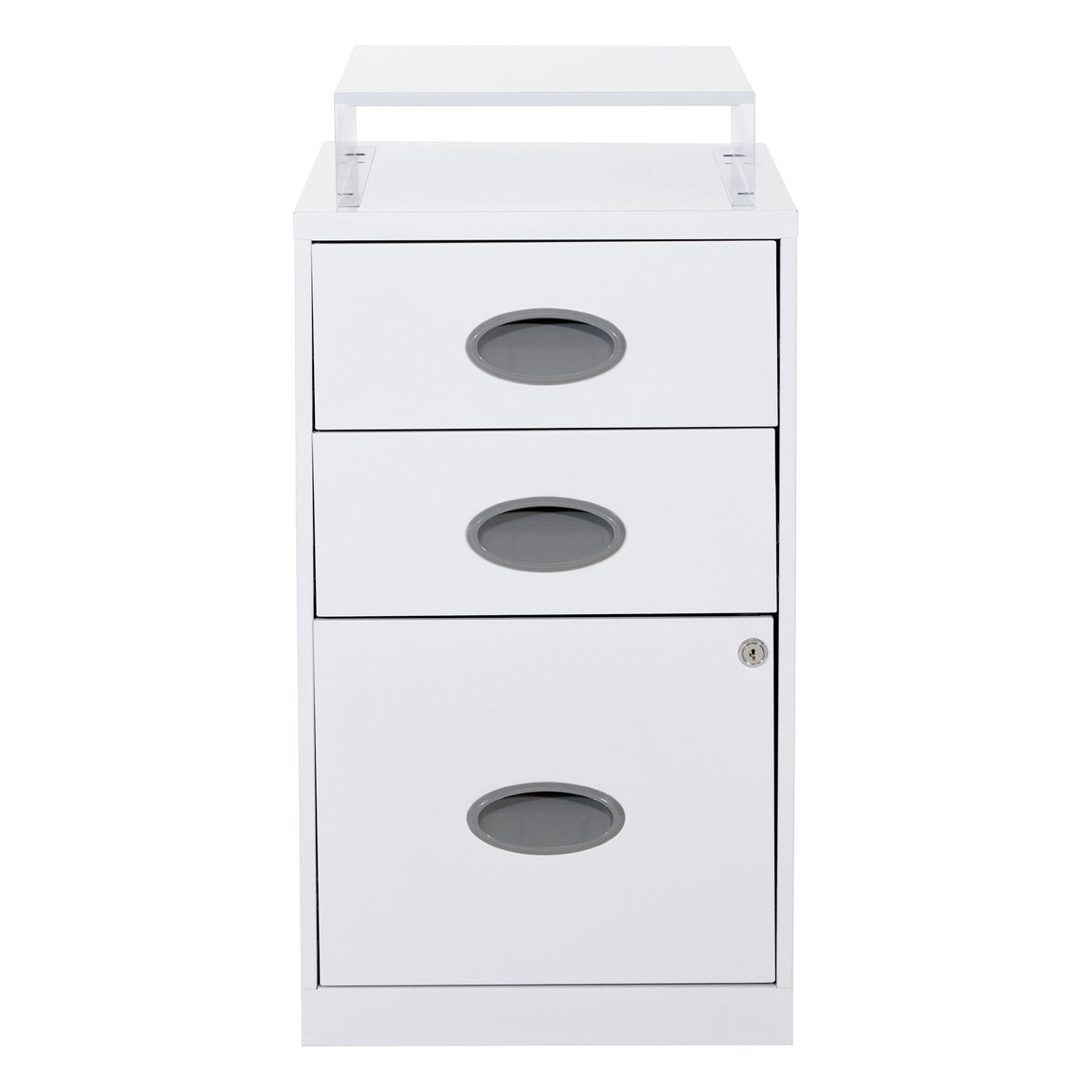 Office Star Products Metal White 3-Drawer 14.25-in File Cabinet