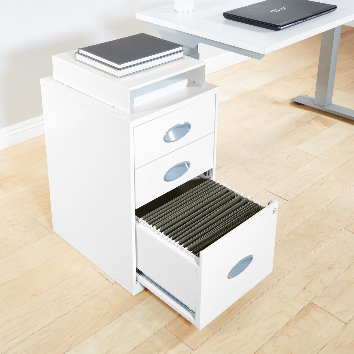 Office Star Products Metal White 3-Drawer 14.25-in File Cabinet