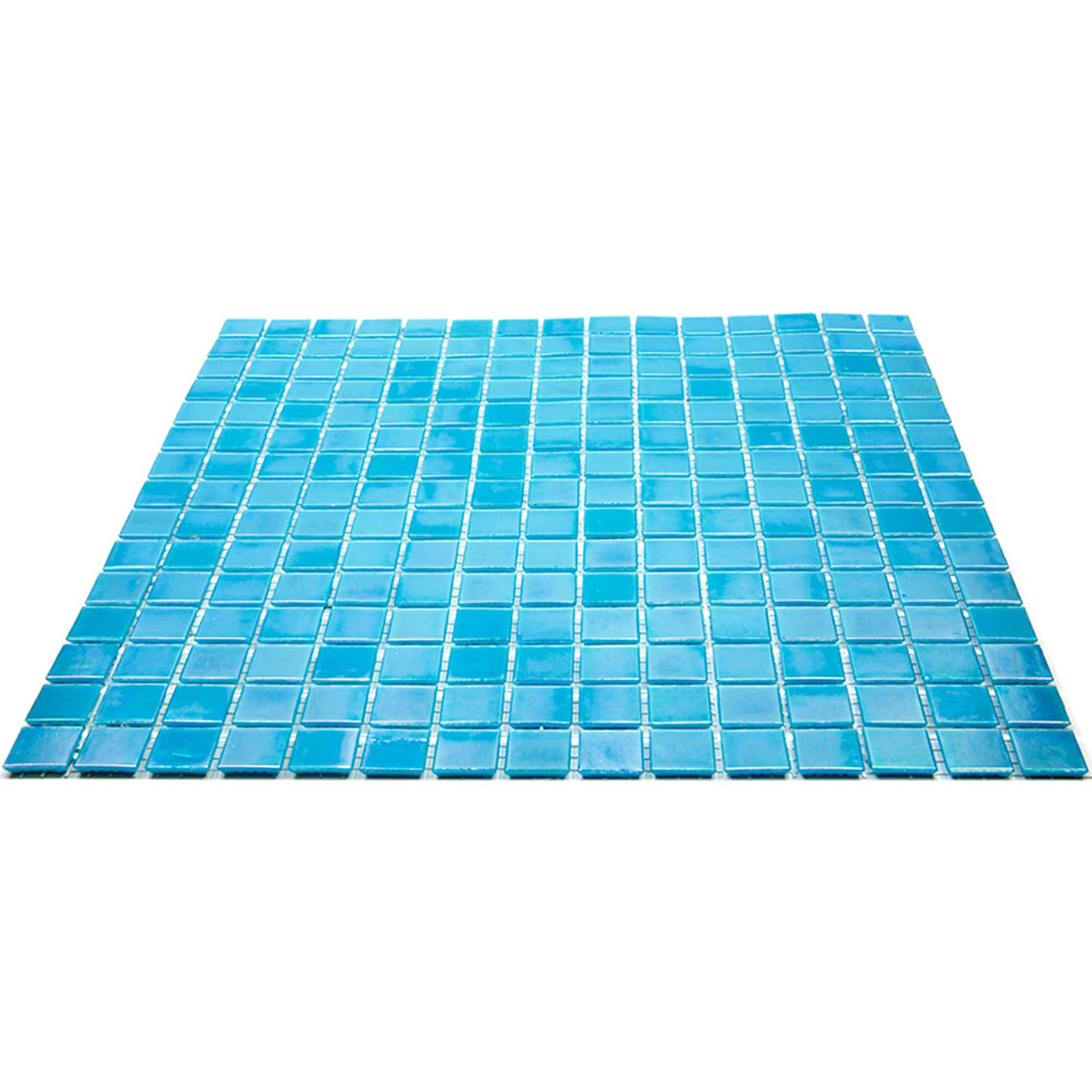 Apollo Tile Nacreous Cyan Blue 12-in x 12-in Glossy Glass Uniform Squares Floor and Wall Tile (20-sq. ft/ Carton)