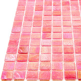 Apollo Tile Nacreous Punch Pink 12-in x 12-in Glossy Glass Uniform Squares Floor and Wall Tile (20-sq. ft/ Carton)
