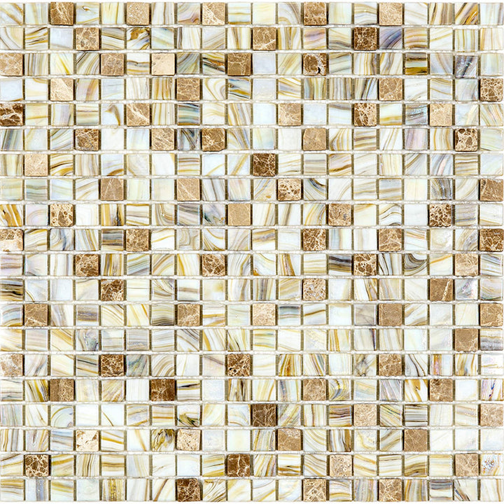 Apollo Tile Mingles Beige 11-1/2-in x 11-1/2-in Glossy Glass Uniform Squares Floor and Wall Tile (18.69-sq. ft/ Carton)