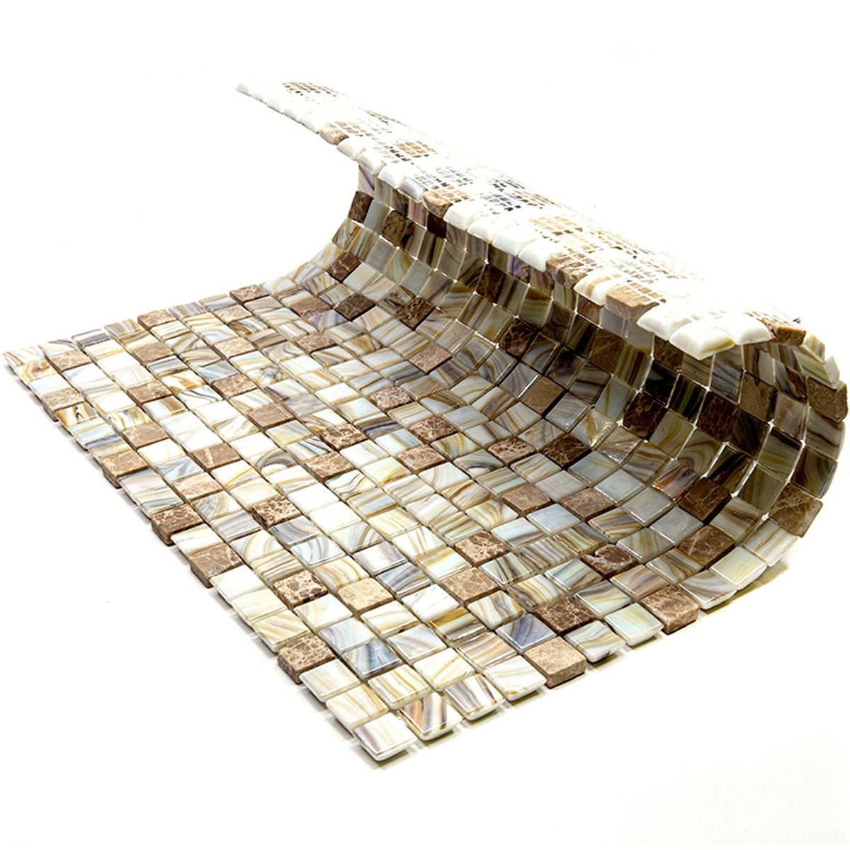 Apollo Tile Mingles Beige 11-1/2-in x 11-1/2-in Glossy Glass Uniform Squares Floor and Wall Tile (18.69-sq. ft/ Carton)