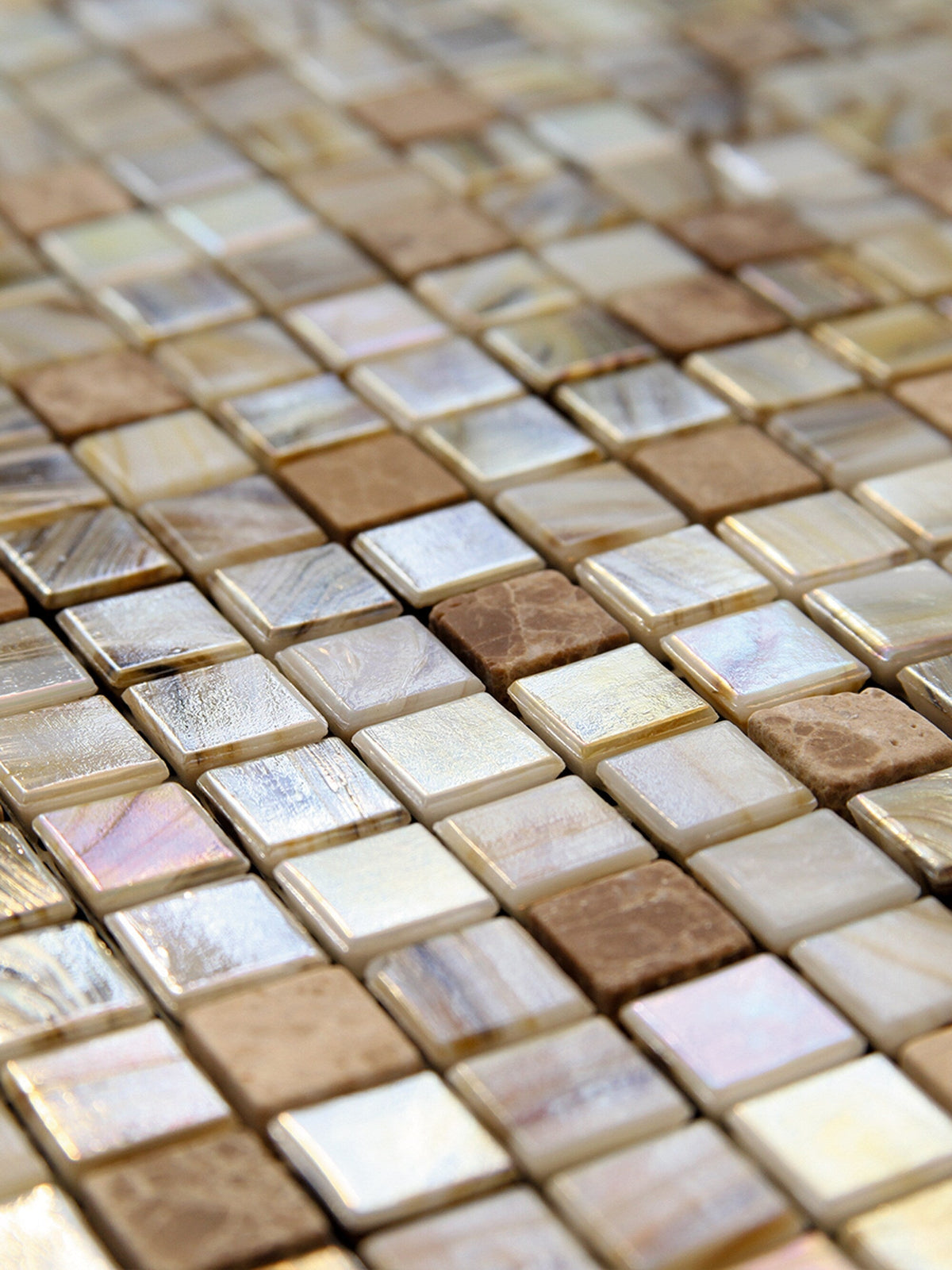 Apollo Tile Mingles Beige 11-1/2-in x 11-1/2-in Glossy Glass Uniform Squares Floor and Wall Tile (18.69-sq. ft/ Carton)
