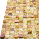 Apollo Tile Mingles Beige and Pearl 11-1/2-in x 11-1/2-in Glossy Glass Uniform Squares Floor and Wall Tile (18.69-sq. ft/ Carton)