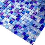 Apollo Tile Mingles Royal Blue and White 11-1/2-in x 11-1/2-in Glossy Glass Uniform Squares Floor and Wall Tile (18.69-sq. ft/ Carton)