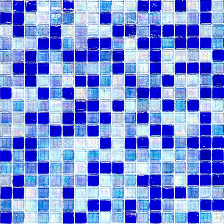 Apollo Tile Mingles Royal Blue and White 11-1/2-in x 11-1/2-in Glossy Glass Uniform Squares Floor and Wall Tile (18.69-sq. ft/ Carton)