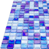 Apollo Tile Mingles Royal Blue and White 11-1/2-in x 11-1/2-in Glossy Glass Uniform Squares Floor and Wall Tile (18.69-sq. ft/ Carton)