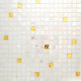 Apollo Tile Mingles White and Gold 11-1/2-in x 11-1/2-in Glossy Glass Uniform Squares Floor and Wall Tile (18.69-sq. ft/ Carton)