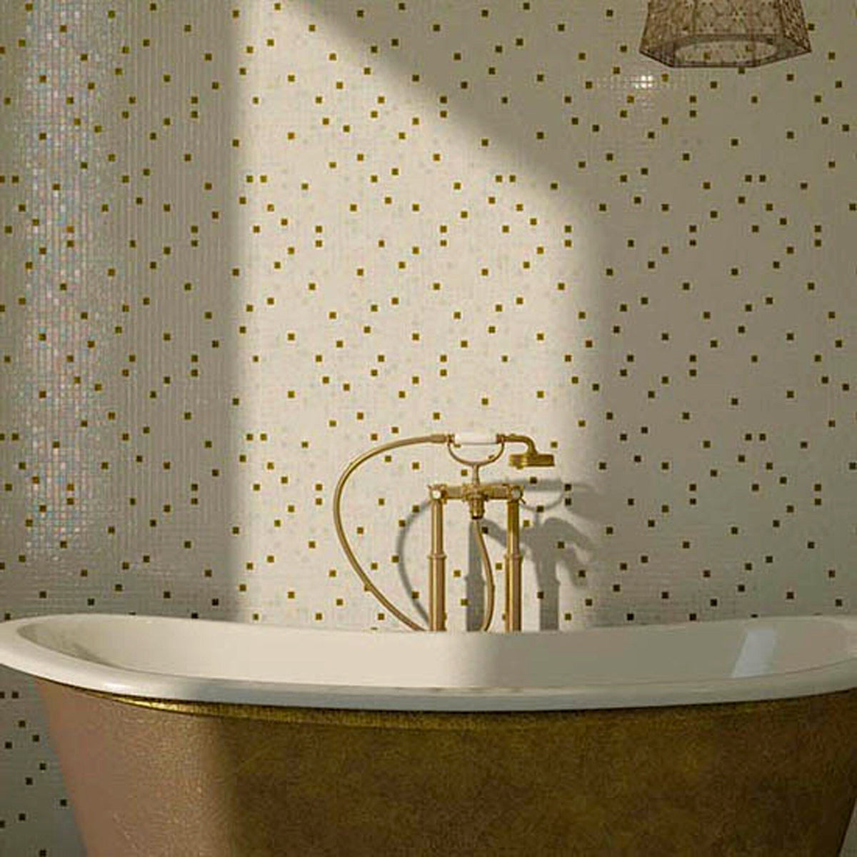 Apollo Tile Mingles White and Gold 11-1/2-in x 11-1/2-in Glossy Glass Uniform Squares Floor and Wall Tile (18.69-sq. ft/ Carton)