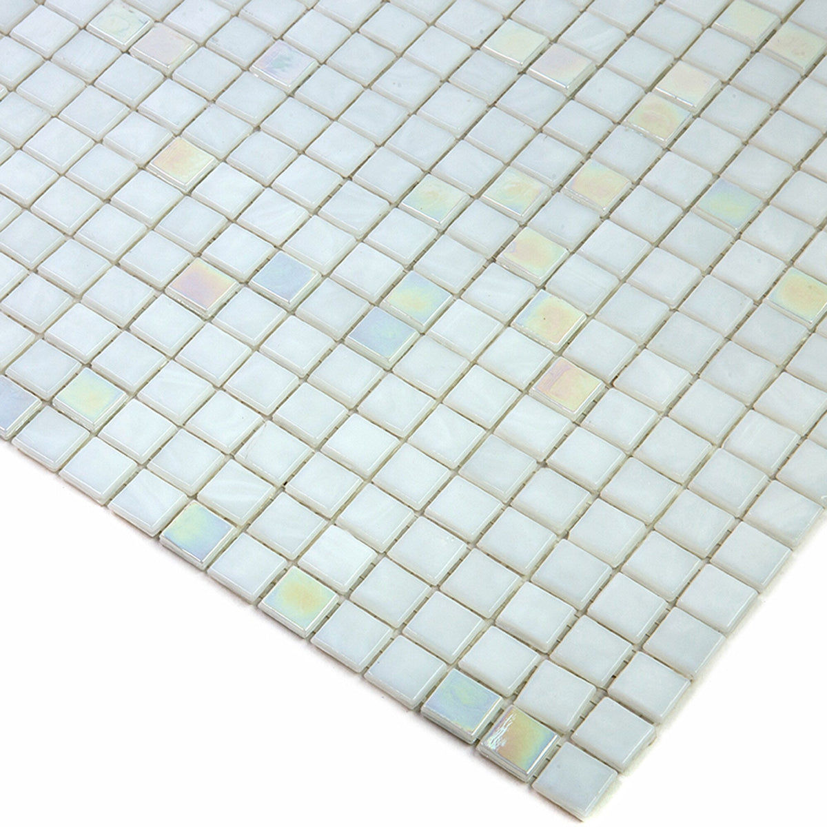 Apollo Tile Mingles Pearl White 11-1/2-in x 11-1/2-in Glossy Glass Uniform Squares Floor and Wall Tile (18.69-sq. ft/ Carton)