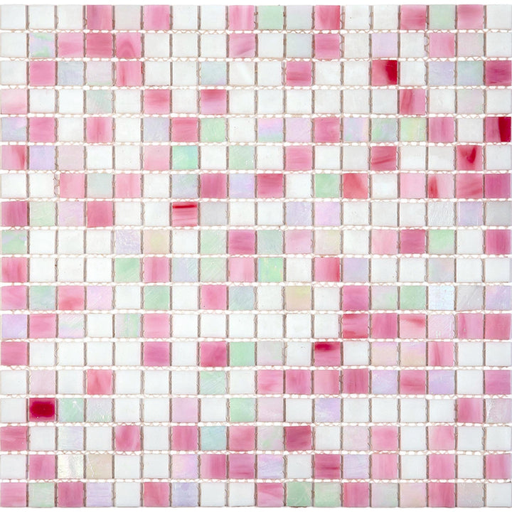 Apollo Tile Mingles White and Soft Pink 11-1/2-in x 11-1/2-in Glossy Glass Uniform Squares Floor and Wall Tile (18.69-sq. ft/ Carton)