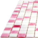 Apollo Tile Mingles White and Soft Pink 11-1/2-in x 11-1/2-in Glossy Glass Uniform Squares Floor and Wall Tile (18.69-sq. ft/ Carton)