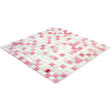 Apollo Tile Mingles White and Soft Pink 11-1/2-in x 11-1/2-in Glossy Glass Uniform Squares Floor and Wall Tile (18.69-sq. ft/ Carton)