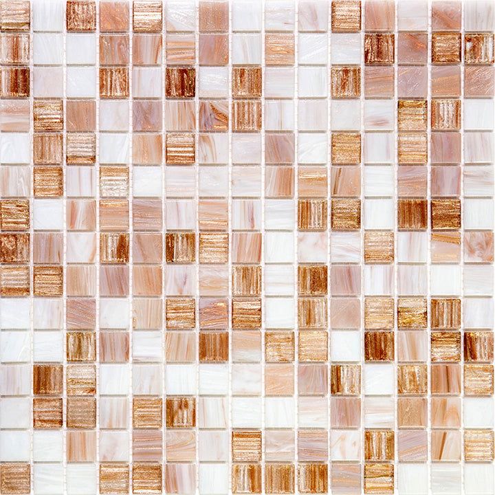 Apollo Tile Mingles Beige and White 12-in x 12-in Glossy Glass Uniform Squares Floor and Wall Tile (20-sq. ft/ Carton)