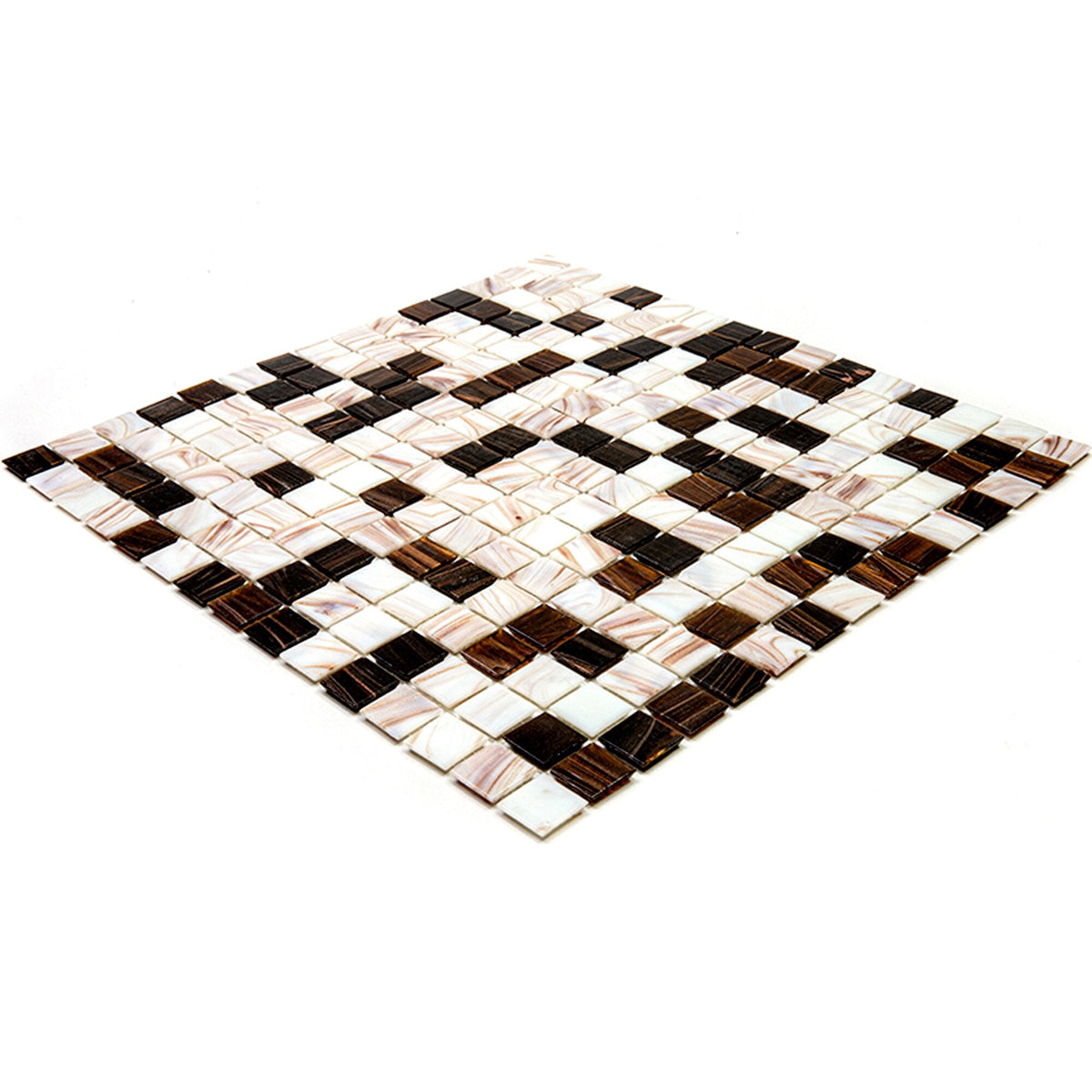 Apollo Tile Mingles Beige and Brown 12-in x 12-in Glossy Glass Uniform Squares Floor and Wall Tile (20-sq. ft/ Carton)