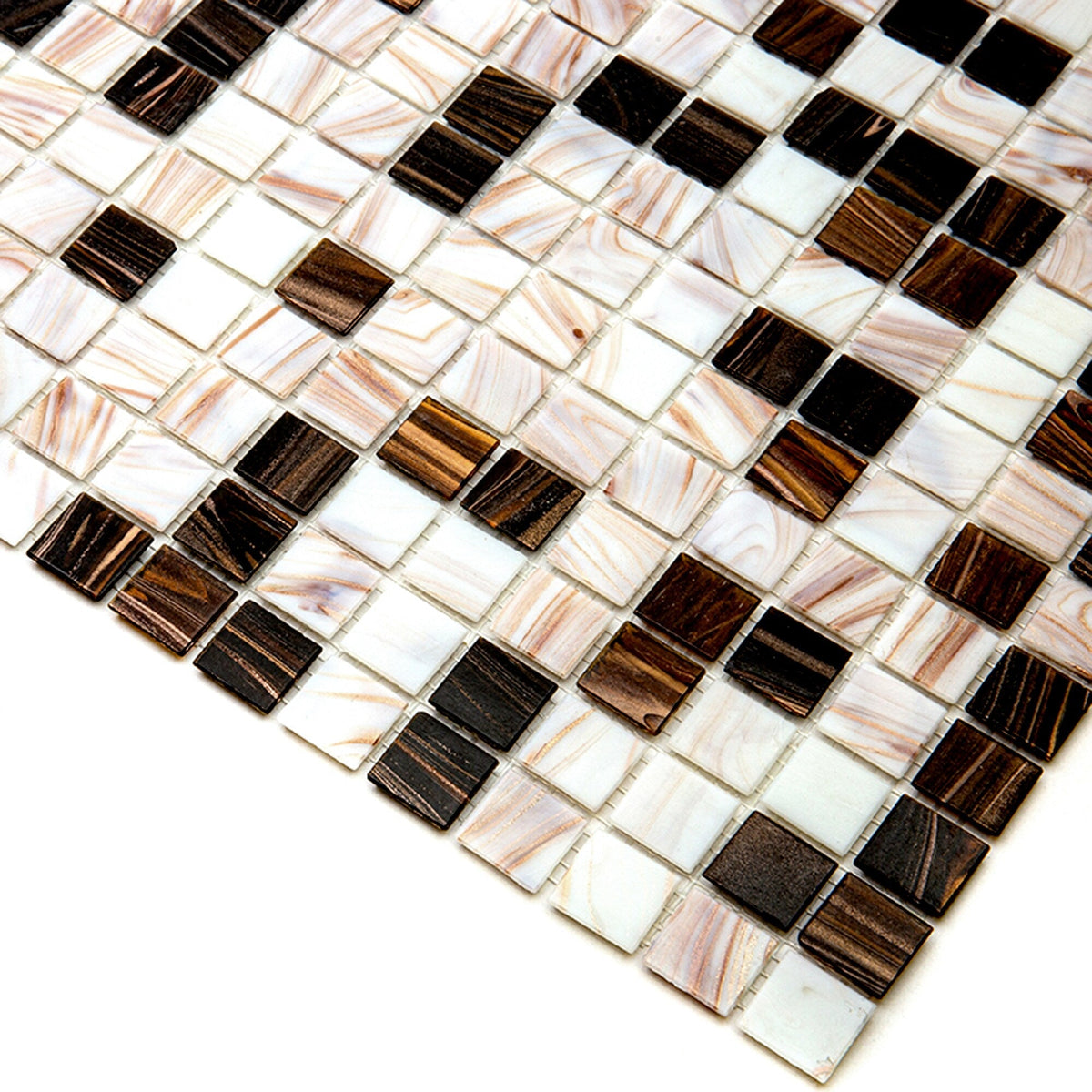 Apollo Tile Mingles Beige and Brown 12-in x 12-in Glossy Glass Uniform Squares Floor and Wall Tile (20-sq. ft/ Carton)