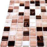 Apollo Tile Mingles Shimmer Beige and Brown 12-in x 12-in Glossy Glass Uniform Squares Floor and Wall Tile (20-sq. ft/ Carton)