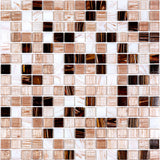 Apollo Tile Mingles Shimmer Beige and Brown 12-in x 12-in Glossy Glass Uniform Squares Floor and Wall Tile (20-sq. ft/ Carton)