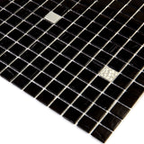 Apollo Tile Mingles Black and White 12-in x 12-in Glossy Glass Uniform Squares Floor and Wall Tile (20-sq. ft/ Carton)