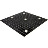 Apollo Tile Mingles Black and White 12-in x 12-in Glossy Glass Uniform Squares Floor and Wall Tile (20-sq. ft/ Carton)