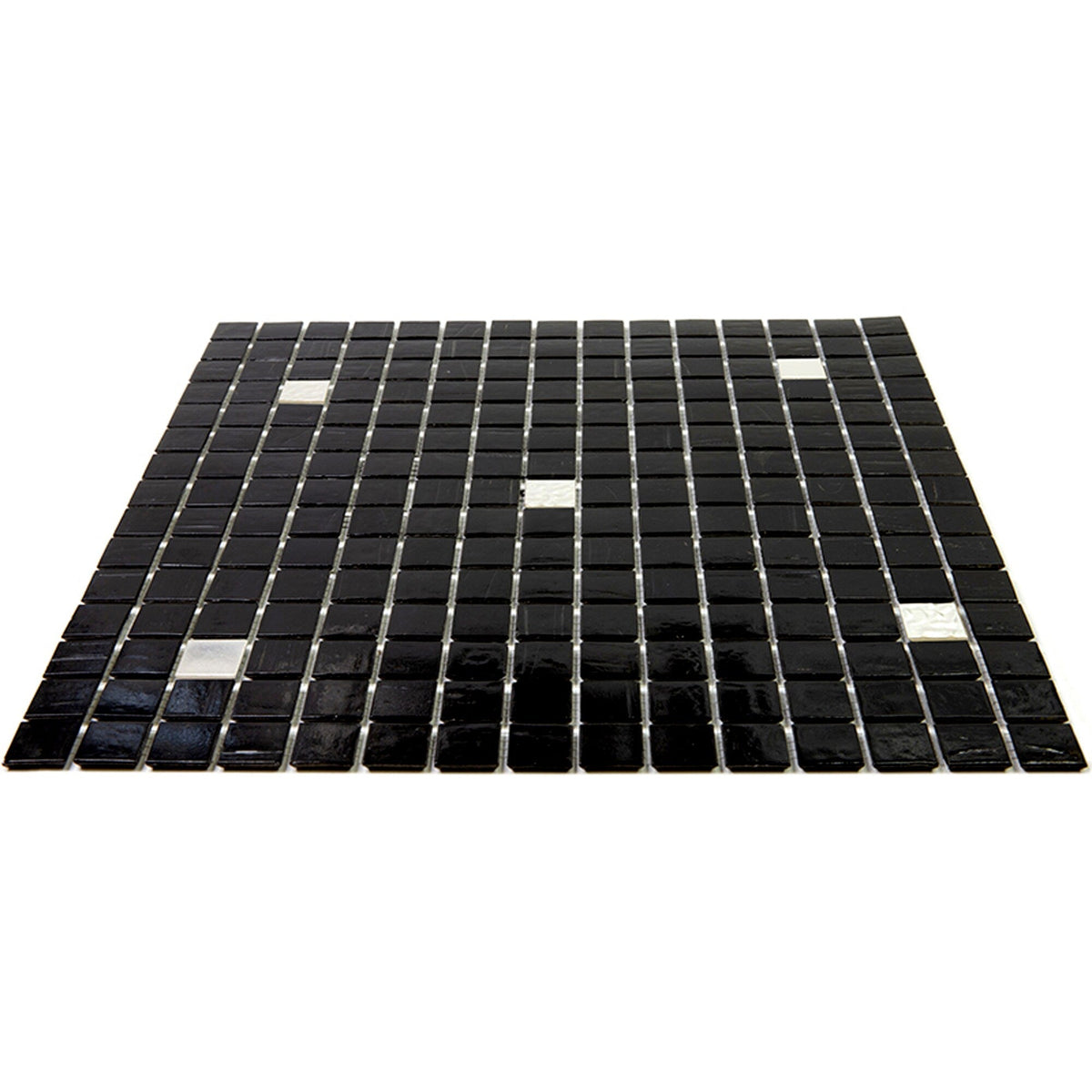 Apollo Tile Mingles Black and White 12-in x 12-in Glossy Glass Uniform Squares Floor and Wall Tile (20-sq. ft/ Carton)