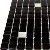 Apollo Tile Mingles Black and White 12-in x 12-in Glossy Glass Uniform Squares Floor and Wall Tile (20-sq. ft/ Carton)