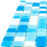 Apollo Tile Mingles Sky Blue and White 12-in x 12-in Glossy Glass Uniform Squares Floor and Wall Tile (20-sq. ft/ Carton)
