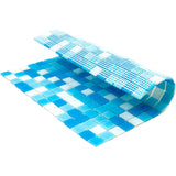 Apollo Tile Mingles Sky Blue and White 12-in x 12-in Glossy Glass Uniform Squares Floor and Wall Tile (20-sq. ft/ Carton)