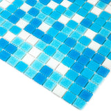 Apollo Tile Mingles Sky Blue and White 12-in x 12-in Glossy Glass Uniform Squares Floor and Wall Tile (20-sq. ft/ Carton)