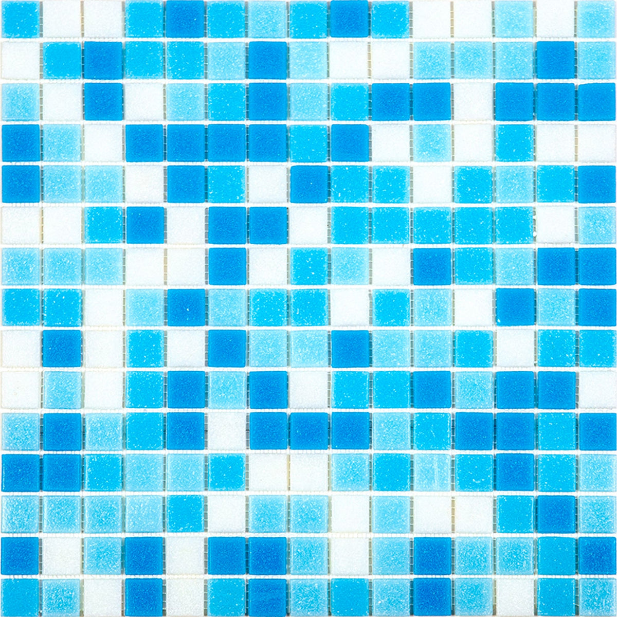 Apollo Tile Mingles Sky Blue and White 12-in x 12-in Glossy Glass Uniform Squares Floor and Wall Tile (20-sq. ft/ Carton)